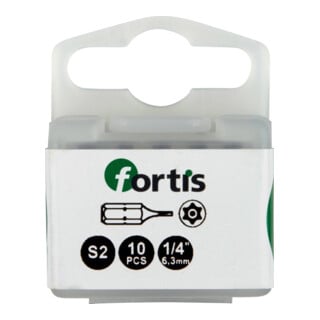 FORTIS Bit 1/4" DIN3126 C6,3 T25x25mm zähhart mit Bohrung 10er Pack