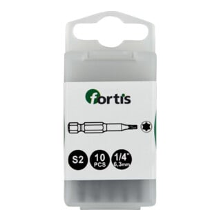 FORTIS Bit 1/4" DIN3126 E6,3 T20x50mm zähhart 10er Pack