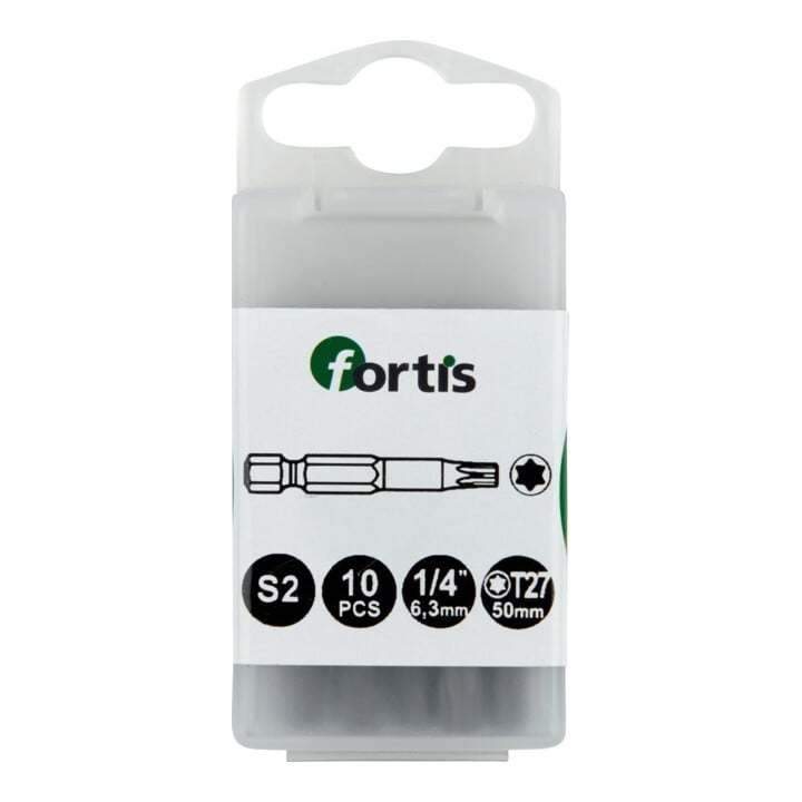 FORTIS Bit 1/4" DIN3126 E6,3 T27x50mm zähhart 10er Pack