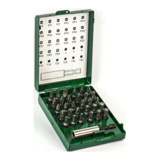 FORTIS Bit-Sortiment 31-teilig S2-Stahl Metallkasten