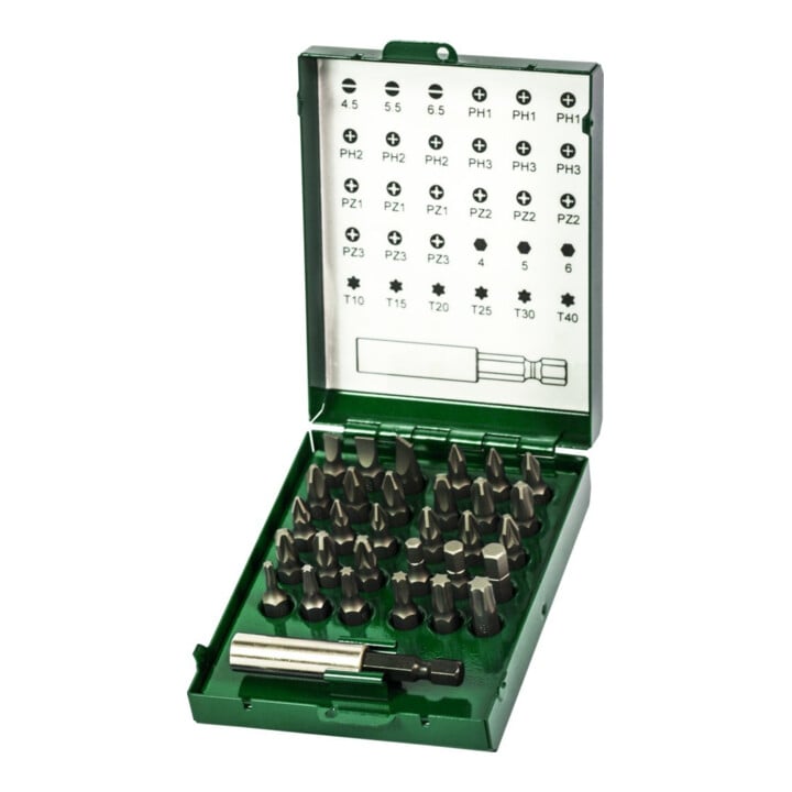 FORTIS Bit-Sortiment 31-teilig S2-Stahl Metallkasten