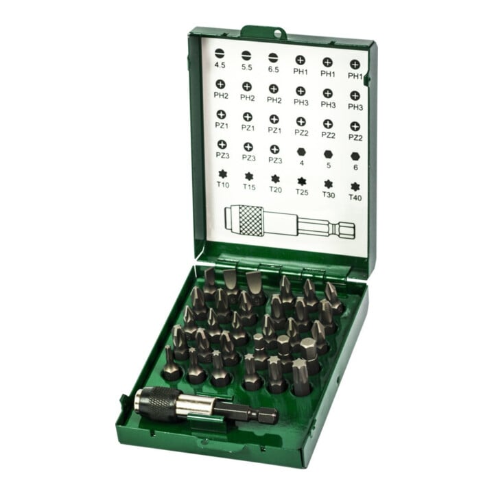 FORTIS Bit-Sortiment 31-teilig S2 Stahl Metallkasten