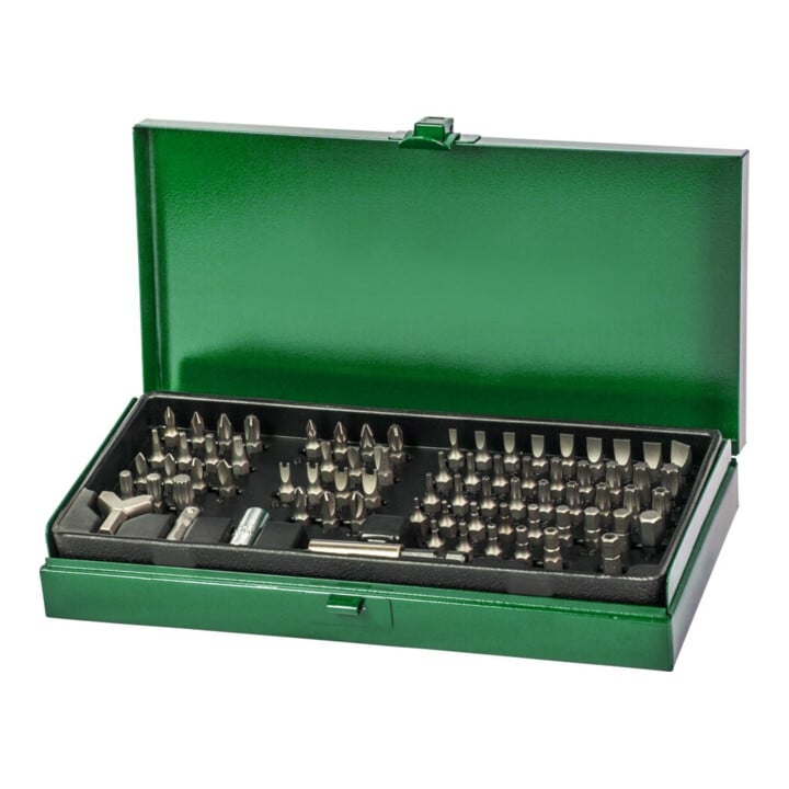 FORTIS Bit-Sortiment 75-teilig S2-Stahl Metallkasten