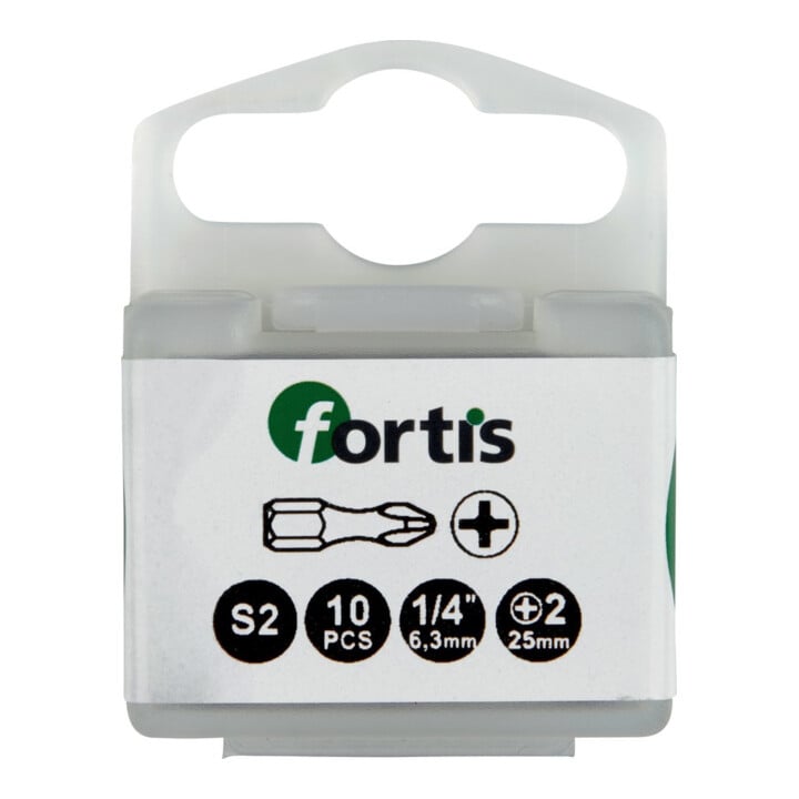 FORTIS Bit Torsion 1/4" DIN3126 C6,3 PH2x25mm 10er Pack