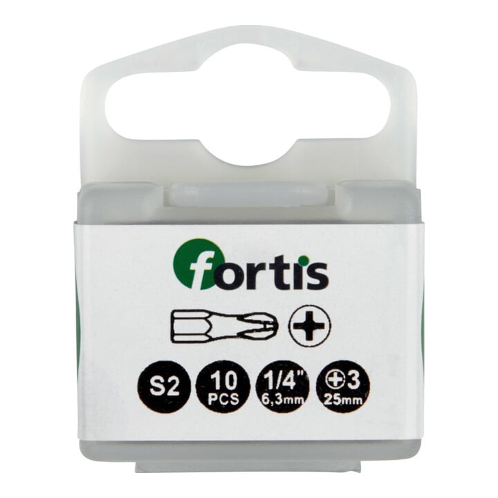 FORTIS Bit Torsion 1/4" DIN3126 C6,3 PH3x25mm 10er Pack