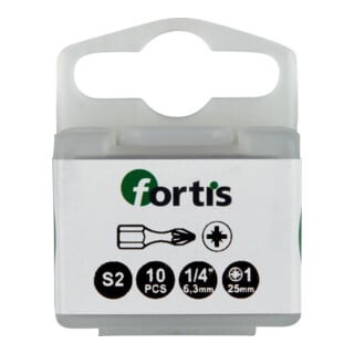 FORTIS Bit Torsion 1/4" DIN3126 C6,3 PZ1x25mm 10er Pack