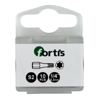 FORTIS Bit Torsion 1/4" DIN3126 C6,3 T15x25mm 10er Pack
