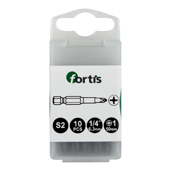 FORTIS Bit zähhart 1/4" DIN3126 E6,3 PH1x50mm 10er Pack