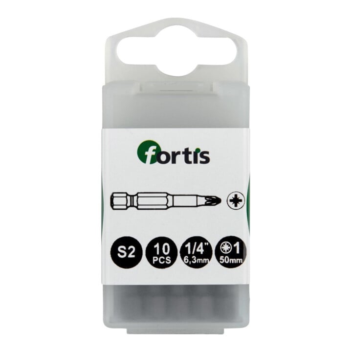 FORTIS Bit zähhart 1/4" DIN3126 E6,3 PZ1x50mm 10er Pack