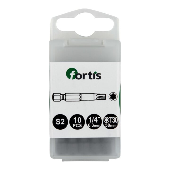 FORTIS Bit zähhart 1/4" DIN3126 E6,3 T30x50mm 10er Pack