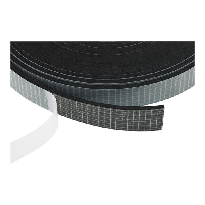 FORTIS Celrubberstrips EPDM 15 x 3 mm 10 m aan één zijde zelfklevend zwart