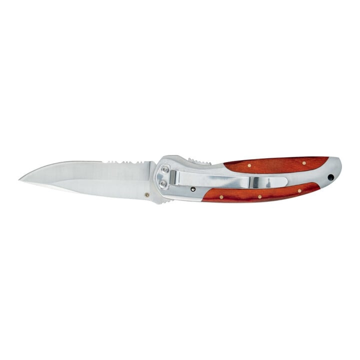 FORTIS Couteau pliant 205 mm manche bois dans étui en nylon