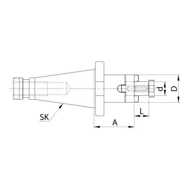 Fortis E/D/E Porte-fraise combiné DIN2080 SK50-27x55