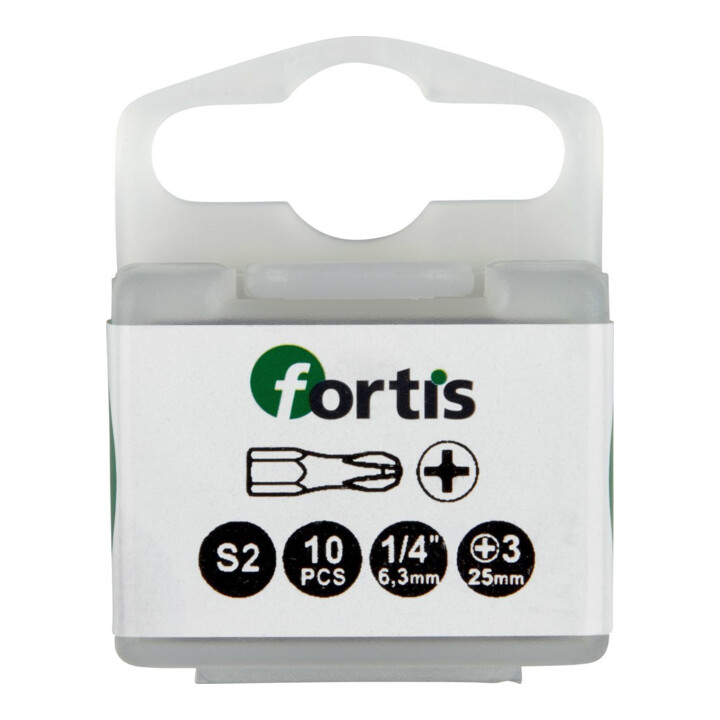 FORTIS Embouts torsion 1/4" DIN3126 C6,3 PH3x25mm pack de 10