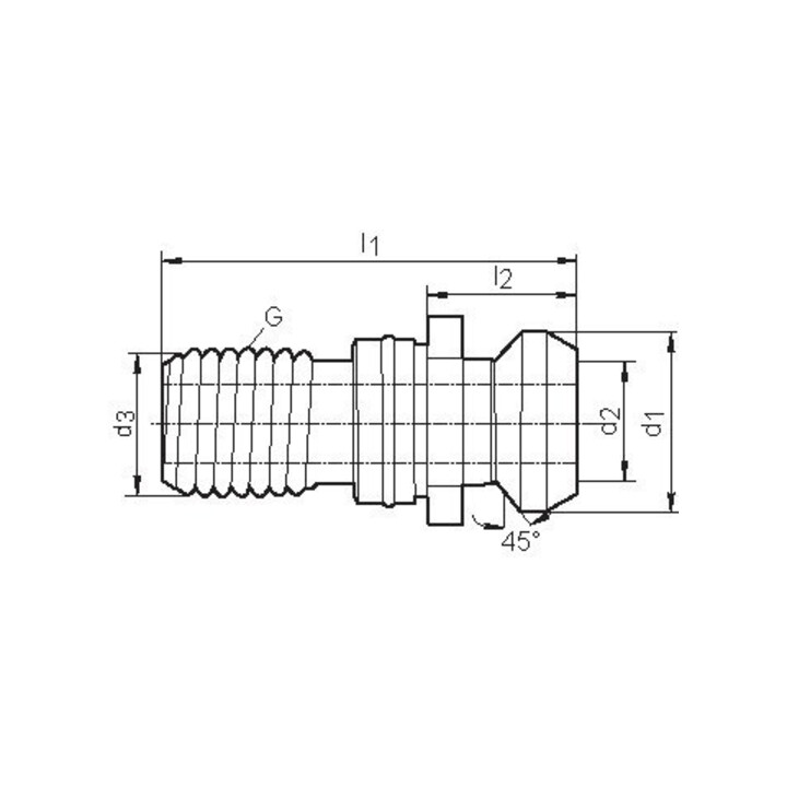 FORTIS Goujon de serrage ISO 7388II B SK40-M16 I.K