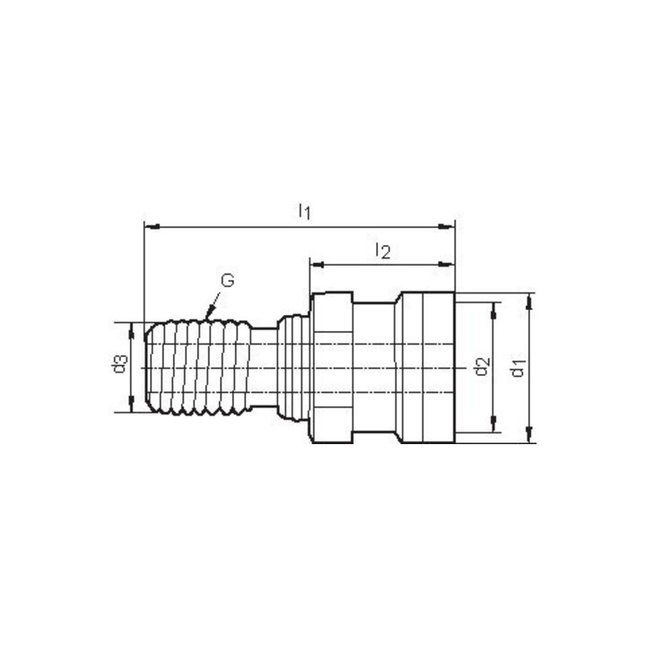 FORTIS Goujon de serrage Ott SK40-M16 avec perçage