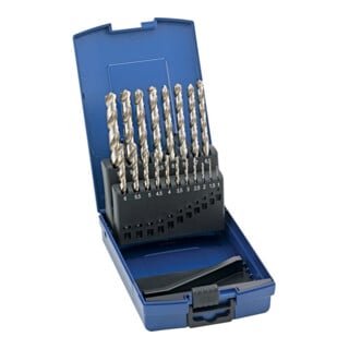 FORTIS Jeu de forets hélicoïdaux HSS-E DIN338 affûtés INOX 1-5,9 mm E/D/E