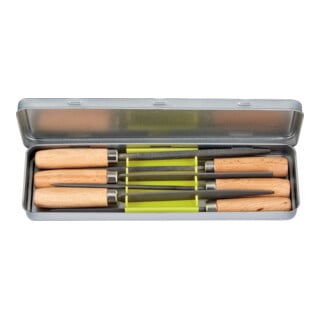 FORTIS Jeu de limes à clé 100 mm 6 pièces Hieb 2 manche bois boîte métal