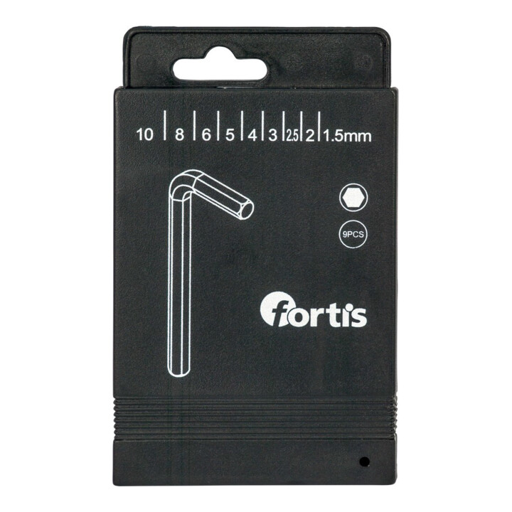 FORTIS Jeu de tournevis d'angle 9 pièces 1,5-10 mm en boîte coulissante
