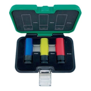 FORTIS Jeu d'embouts à douille 1/2" 3 pièces avec manchon en plastique