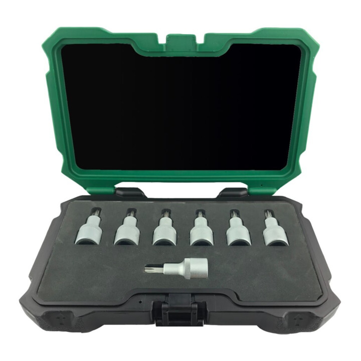 FORTIS Jeu d'embouts de tournevis 1/2" T20 à T50, 7 pièces