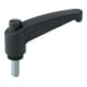 FORTIS Klemmhebel M10x30 Thermoplast Gr. 80 schwarz 2 Stück