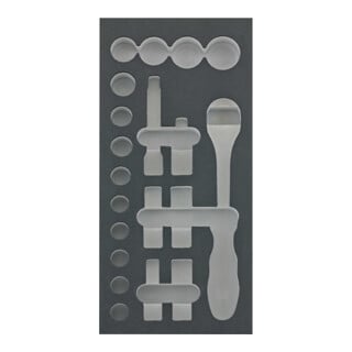 FORTIS Module d'outil 1/3 vide 188 x 395 x 30 mm Clé à douille 1/2"
