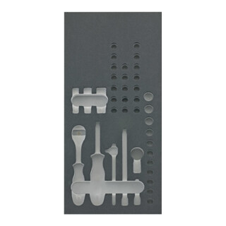 FORTIS Module d'outils 1/3 vide 188 x 395 x 30 mm Clé à douille 1/4"