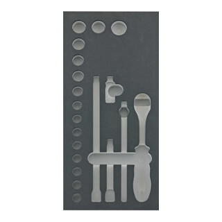 FORTIS Module d'outils 1/3 vide 188 x 395 x 30 mm Clé à douille 3/8"