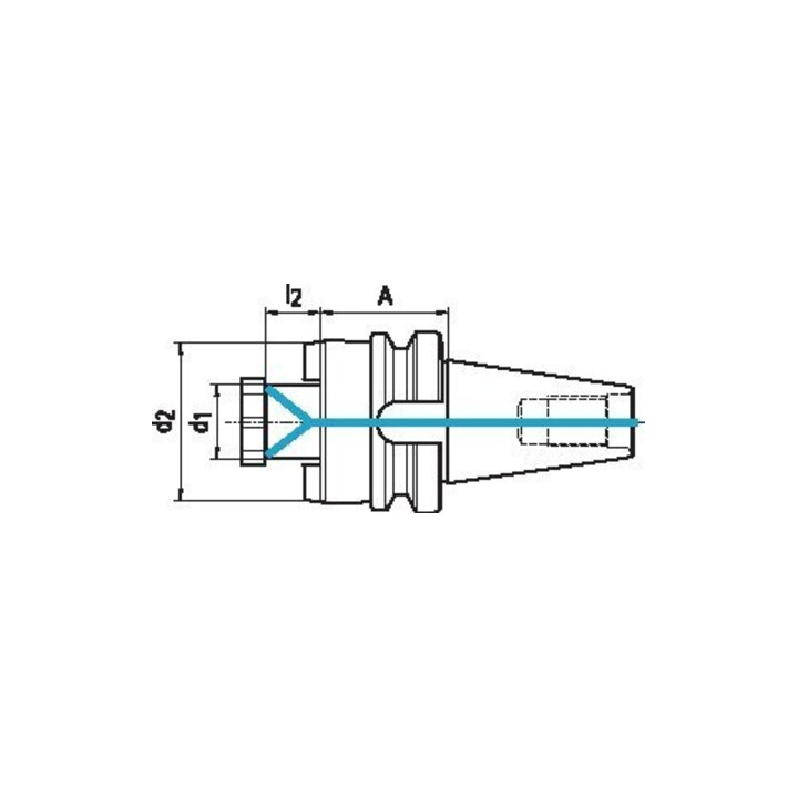 FORTIS Porte-fraise à queue cylindrique DIN ISO 7388-2 AD BT50 40x50mm