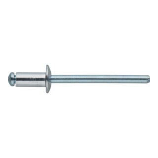 FORTIS Rivets aveugles 4 x 10 mm tête ronde plate 100 pièces standard