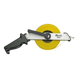 FORTIS Ruban à mesurer cadre acier jaune 50 m x 13 mm début de mesure A