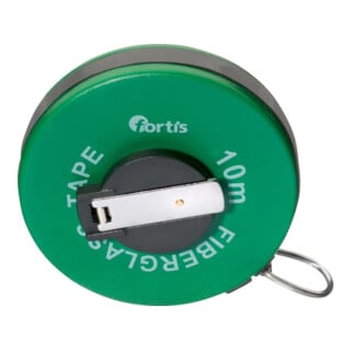 FORTIS Ruban à mesurer en fibre de verre 10 m x 15 mm départ de mesure A