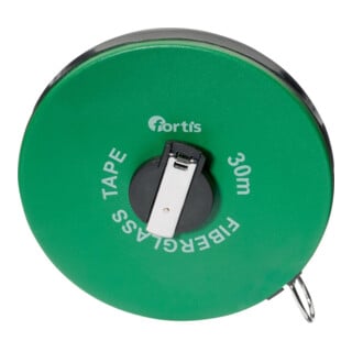 FORTIS Ruban à mesurer en fibre de verre 30 m x 15 mm début de mesure A