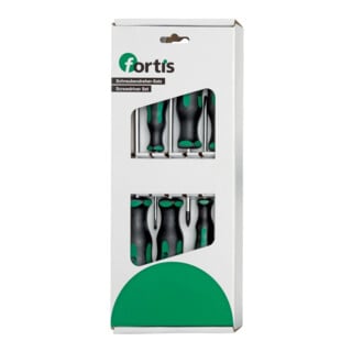 FORTIS Schraubendreher-Satz 6tlg. PZ chrom-vanadium Stahl verchromt