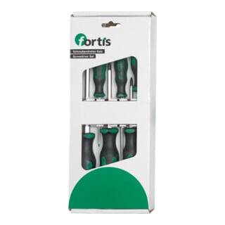 FORTIS Schraubendreher-Satz Schlagkappe Schlitz/PZ 6-teilig