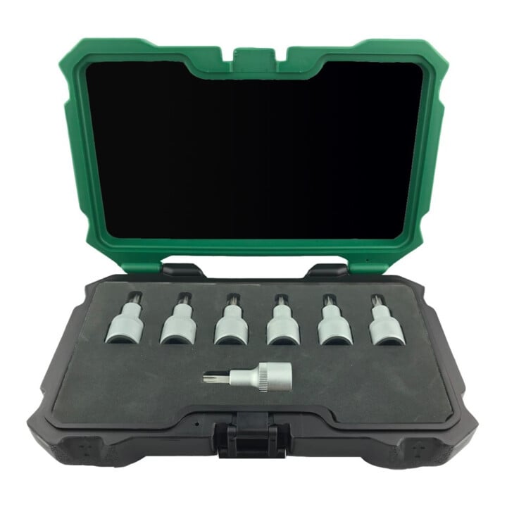 FORTIS Schraubendrehereinsatz Satz 1/2" T20 bis T50 7-teilig