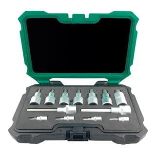 FORTIS Schraubendrehereinsatz Satz Innensechskant 1/4+1/2" 3-17mm 13-teilig