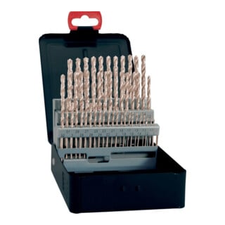 FORTIS Set de forets hélicoïdaux DIN338 HSS type N 1-13 mm par pas de 0,5 mm