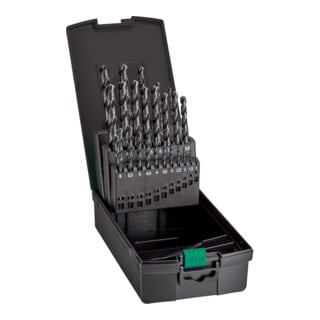 FORTIS Set de forets hélicoïdaux E/D/E DIN338 HSS bronze 1,0-10,5 mm forets de centrage