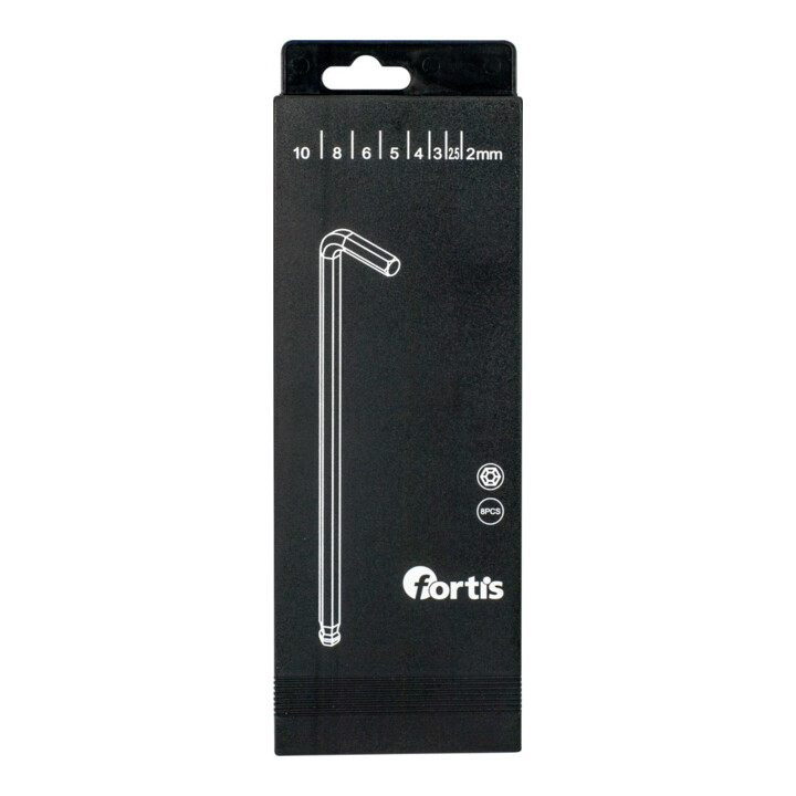 FORTIS Set de tournevis d’angle 8 pièces 2-10 mm long, tête sphérique