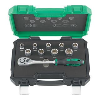FORTIS Steckschlüssel-Garnitur 1/2" 10-teilig matt verchromt