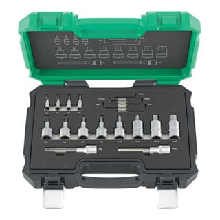 FORTIS Steckschlüssel-Garnitur 1/4" + 1/2" 19-teilig