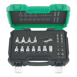 FORTIS Steckschlüssel-Garnitur 1/4" + 1/2" 27-teilig matt verchromt