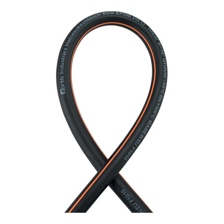 FORTIS Tuyau industriel et polyvalent ECO EPDM noir/orange 19 x 4 mm 40 m