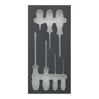 FORTIS Werkzeugmodul 1/3 leer 188 x 395 x 30mm Schraubendreher 6-teilig Schlitz PH