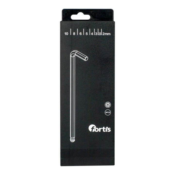 FORTIS Winkelschraubendreher-Satz 8-teilig 2-10mm lang Kugelkopf