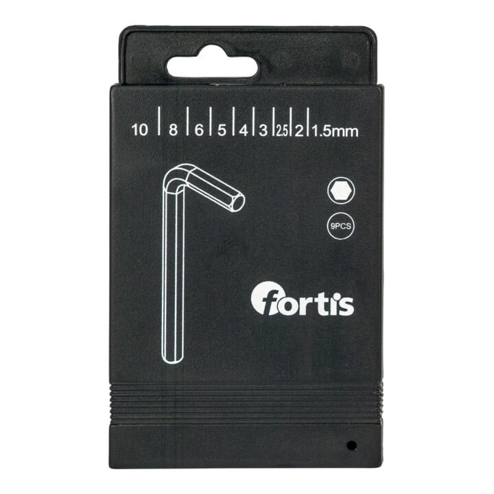 FORTIS Winkelschraubendreher-Satz 9-teilig 1,5-10mm in Schiebebox