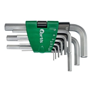 FORTIS Winkelschraubendreher-Satz 9-teilig 1,5-10mm Kunststoffhalter