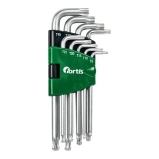 FORTIS Winkelschraubendreher-Satz 9-teilig T9-T45 Kugelkopf
